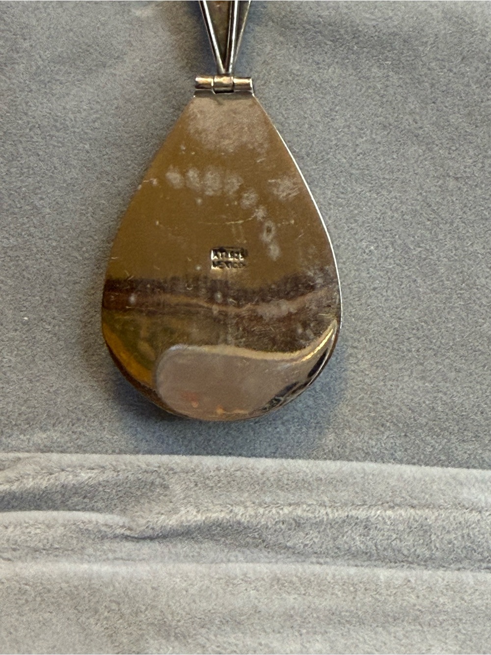 HUGE Abalone Shell Sterling Silver 925 ATI Mexico Dangle Pendant VTG Necklace, e - Picture 10 of 13